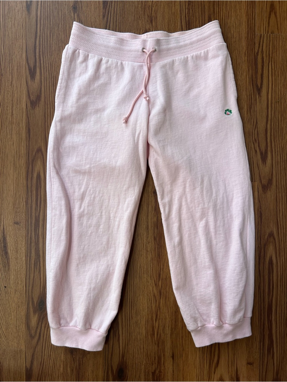 Light Pink Womens Capri Sweatpants with Drawstring